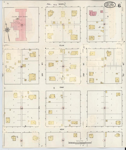 Sanborn Fire Insurance Map from Celina, Collin County, Texas (1944), Sheet #0006 - Historic Sanborn Fire Insurance Map Print, vintage old map wall art, antique decor, genealogy gift, Texas Texas map