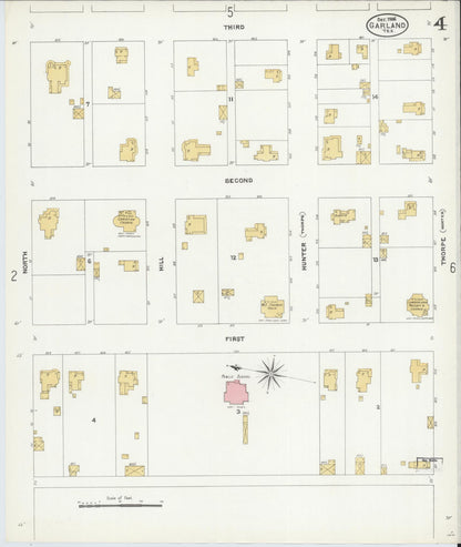 Sanborn Fire Insurance Map from Garland, Dallas County, Texas (1906), Sheet #0004 - Complete Map Set gallery image, historic Sanborn map, vintage wall art, Texas Texas