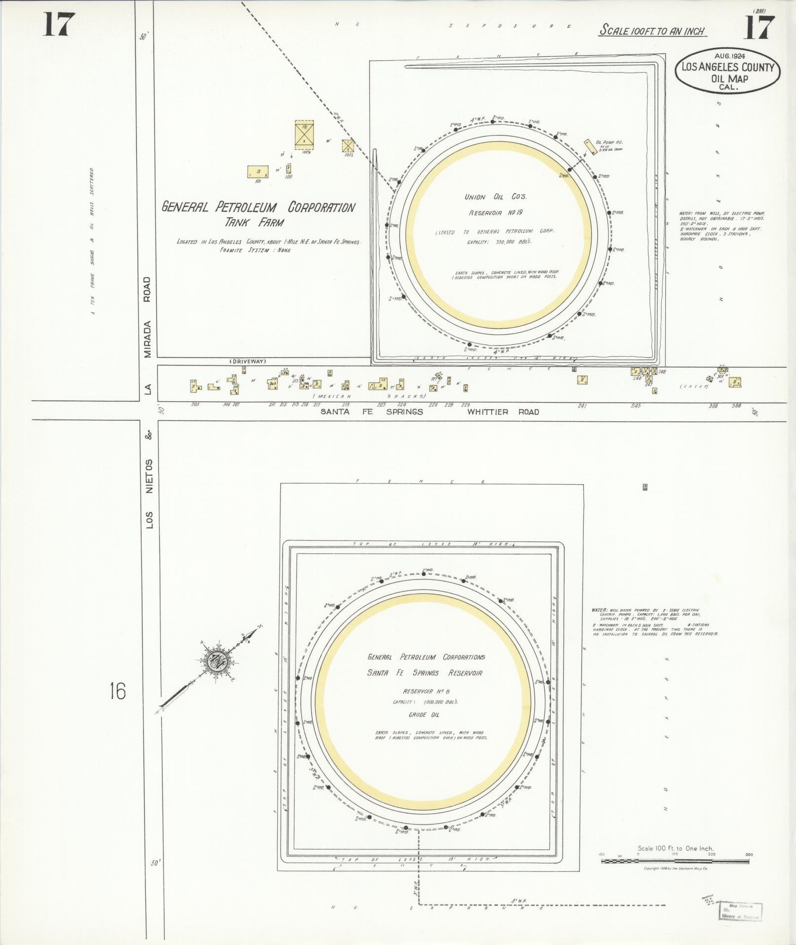 Sanborn Fire Insurance Map from Los Angeles Co., Los Angeles County, California (1924), Sheet #0017 - Historic Sanborn Fire Insurance Map Print, vintage old map wall art, antique decor, genealogy gift, California California map