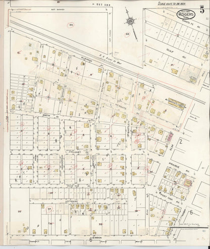 Sanborn Fire Insurance Map from Rogers, Bell County, Texas (1944), Sheet #0005 - Historic Sanborn Fire Insurance Map Print, vintage old map wall art, antique decor, genealogy gift, Texas Texas map