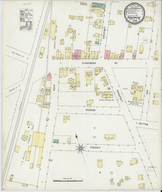 Sanborn Fire Insurance Map from Ridgewood, Bergen County, New Jersey. (1896) – Historic Sanborn Fire Insurance Map Print