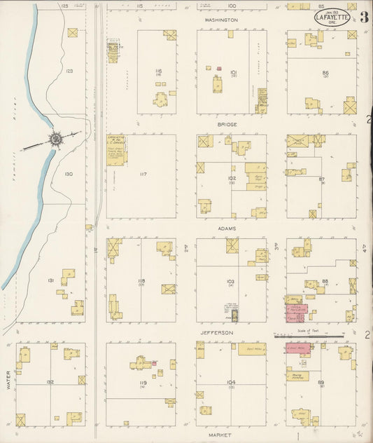 Sanborn Fire Insurance Map from Lafayette, Yamhill County, Oregon (1913), Sheet #0003 - Historic Sanborn Fire Insurance Map Print, vintage old map wall art, antique decor, genealogy gift, Oregon Oregon map