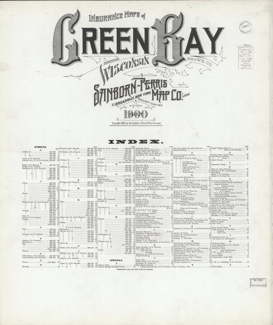 Green Bay, Brown County, Wisconsin (1900) – Sanborn Fire Insurance Map – Map View