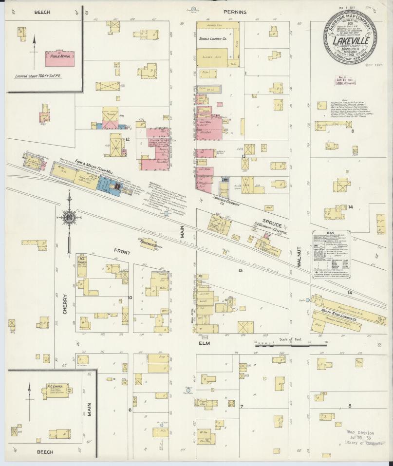 Sanborn Fire Insurance Map from Lakeville, Dakota County, Minnesota. (1910) – Map View