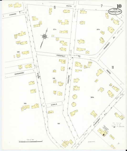 Sanborn Fire Insurance Map from Randolph, Orange County, Vermont (1910), Sheet #0010 - Historic Sanborn Fire Insurance Map Print, vintage old map wall art, antique decor, genealogy gift, Vermont Vermont map