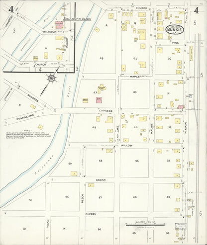 Sanborn Fire Insurance Map from Bunkie, Avoyelles Parish, Louisiana (1923), Sheet #0004 - Complete Map Set gallery image, historic Sanborn map, vintage wall art, Louisiana Louisiana