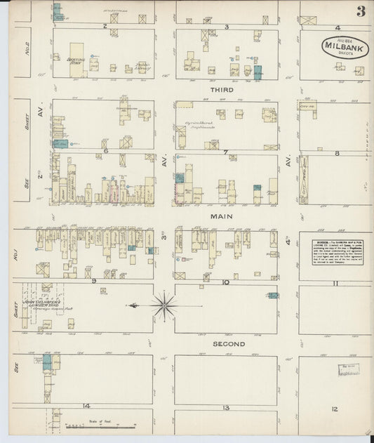Sanborn Fire Insurance Map from Milbank, Grant County, South Dakota (1884), Sheet #0003 - Historic Sanborn Fire Insurance Map Print, vintage old map wall art, antique decor, genealogy gift, South Dakota South Dakota map