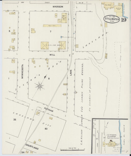 Sanborn Fire Insurance Map from Stillwater, Washington County, Minnesota (1888), Sheet #0019 - Historic Sanborn Fire Insurance Map Print, vintage old map wall art, antique decor, genealogy gift, Minnesota Minnesota map