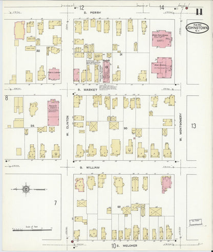 Sanborn Fire Insurance Map from Johnstown, Fulton County, New York (1912), Sheet #0011 - Complete Map Set gallery image, historic Sanborn map, vintage wall art, New York New York