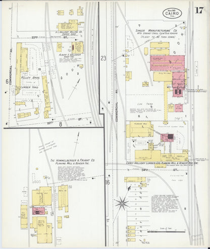 Sanborn Fire Insurance Map from Cairo, Alexander County, Illinois (1901), Sheet #0017 - Historic Sanborn Fire Insurance Map Print, vintage old map wall art, antique decor, genealogy gift, Illinois Illinois map