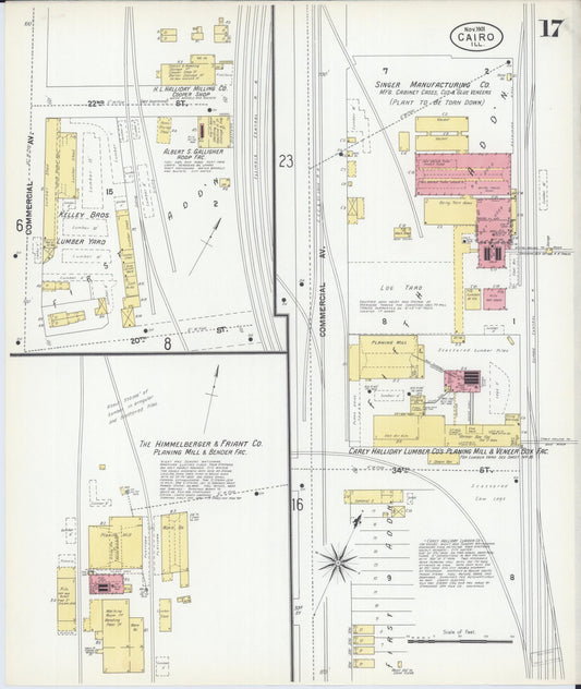 Sanborn Fire Insurance Map from Cairo, Alexander County, Illinois (1901), Sheet #0017 - Historic Sanborn Fire Insurance Map Print, vintage old map wall art, antique decor, genealogy gift, Illinois Illinois map