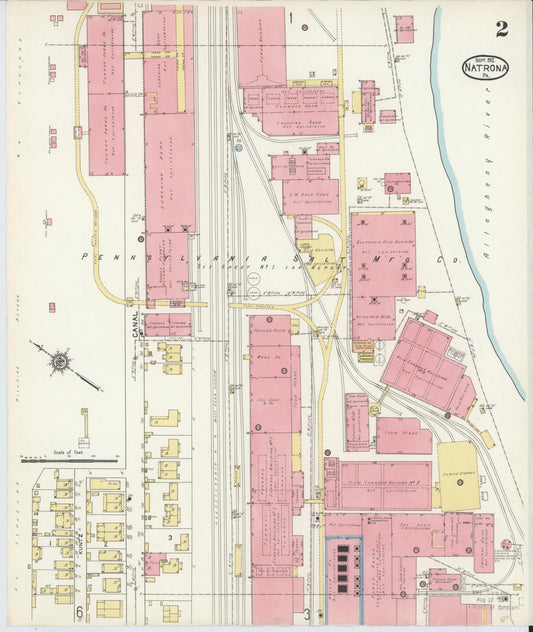 Sanborn Fire Insurance Map from Natrona, Allegheny County, Pennsylvania (1912), Sheet #0002 - Historic Sanborn Fire Insurance Map Print, vintage old map wall art, antique decor, genealogy gift, Pennsylvania Pennsylvania map