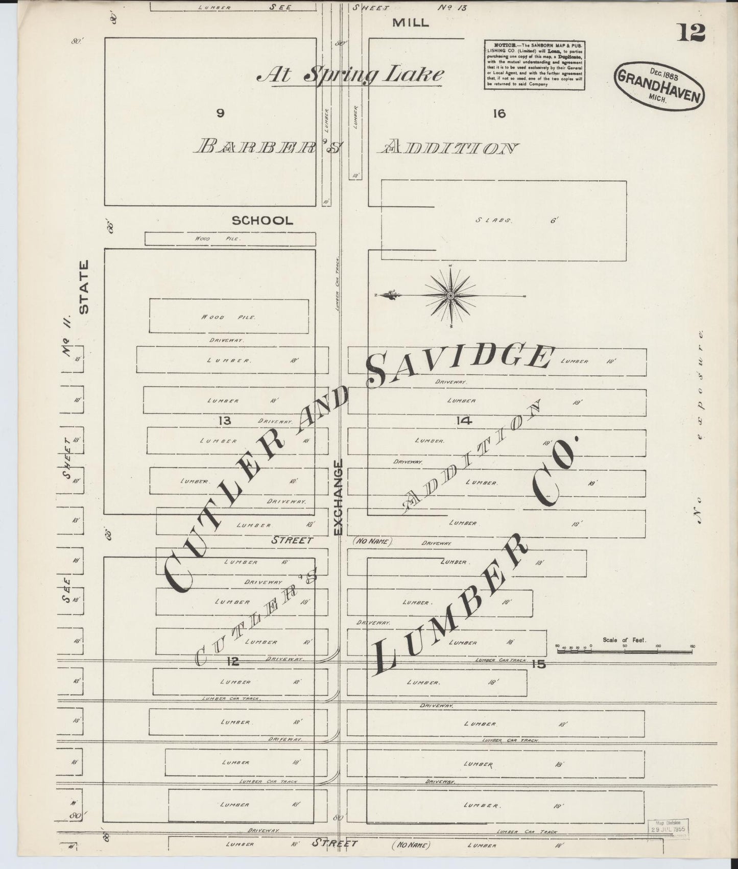 Sanborn Fire Insurance Map from Grand Haven, Ottawa County, Michigan (1883), Sheet #0012 - Complete Map Set gallery image, historic Sanborn map, vintage wall art, Michigan Michigan