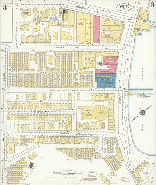 Sanborn Fire Insurance Map from Avalon, Los Angeles County, California (1924), Sheet #0003 - Historic Sanborn Fire Insurance Map Print, vintage old map wall art, antique decor, genealogy gift, California California map