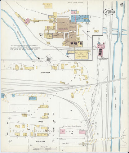 Sanborn Fire Insurance Map from La Salle, La Salle County, Illinois (1906), Sheet #0006 - Complete Map Set gallery image, historic Sanborn map, vintage wall art, Illinois Illinois