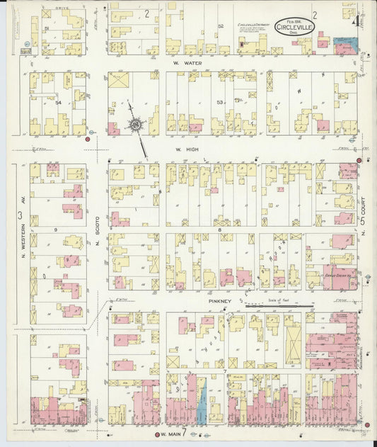 Sanborn Fire Insurance Map from Circleville, Pickaway County, Ohio (1914), Sheet #0004 - Historic Sanborn Fire Insurance Map Print, vintage old map wall art, antique decor, genealogy gift, Ohio Ohio map