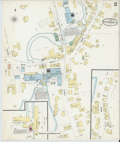 Sanborn Fire Insurance Map from Pascoag, Providence County, Rhode Island (1896), Sheet #0002 - Complete Map Set gallery image, historic Sanborn map, vintage wall art, Rhode Island Rhode Island