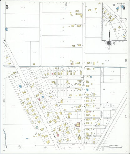 Sanborn Fire Insurance Map from Weston, Wood County, Ohio (1948), Sheet #0005 - Historic Sanborn Fire Insurance Map Print, vintage old map wall art, antique decor, genealogy gift, Ohio Ohio map