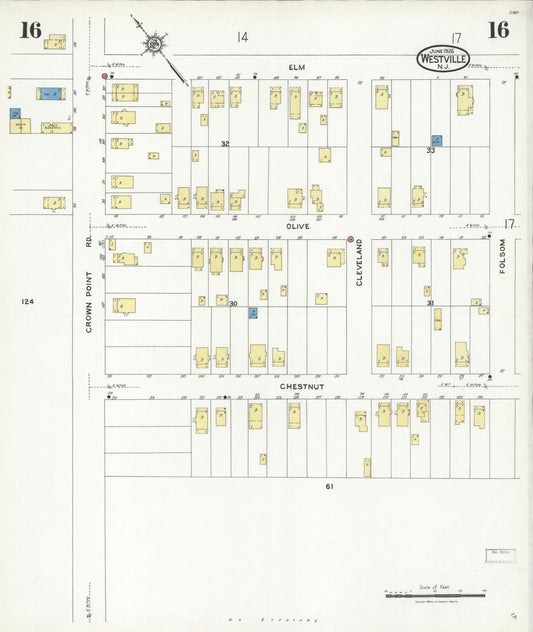 Sanborn Fire Insurance Map from Westville, Gloucester County, New Jersey (1926), Sheet #0016 - Historic Sanborn Fire Insurance Map Print, vintage old map wall art, antique decor, genealogy gift, New Jersey New Jersey map
