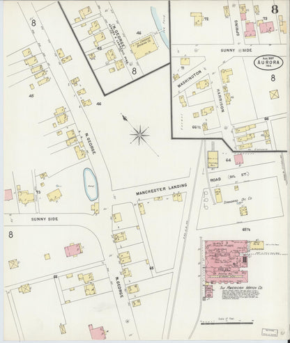 Sanborn Fire Insurance Map from Aurora, Dearborn County, Indiana (1897), Sheet #0008 - Historic Sanborn Fire Insurance Map Print, vintage old map wall art, antique decor, genealogy gift, Indiana Indiana map