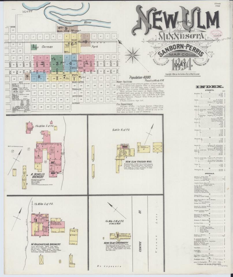 Sanborn Fire Insurance Map from New Ulm, Brown County, Minnesota. (1894) – Map View