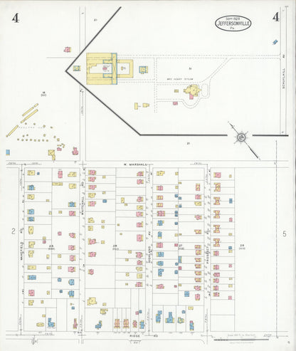 Sanborn Fire Insurance Map from Jeffersonville, Montgomery County, Pennsylvania (1928), Sheet #0004 - Historic Sanborn Fire Insurance Map Print, vintage old map wall art, antique decor, genealogy gift, Pennsylvania Pennsylvania map