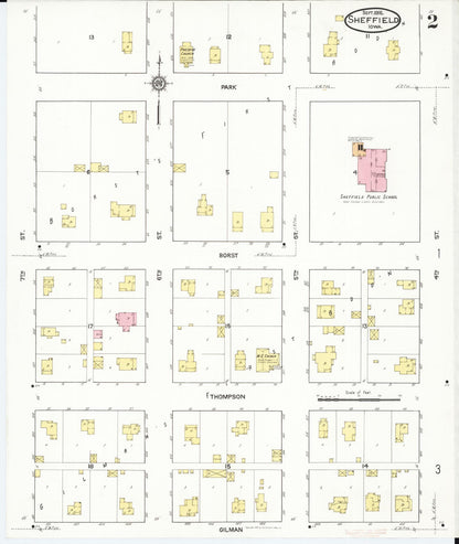 Sanborn Fire Insurance Map from Sheffield, Franklin County, Iowa (1916), Sheet #0002 - Historic Sanborn Fire Insurance Map Print