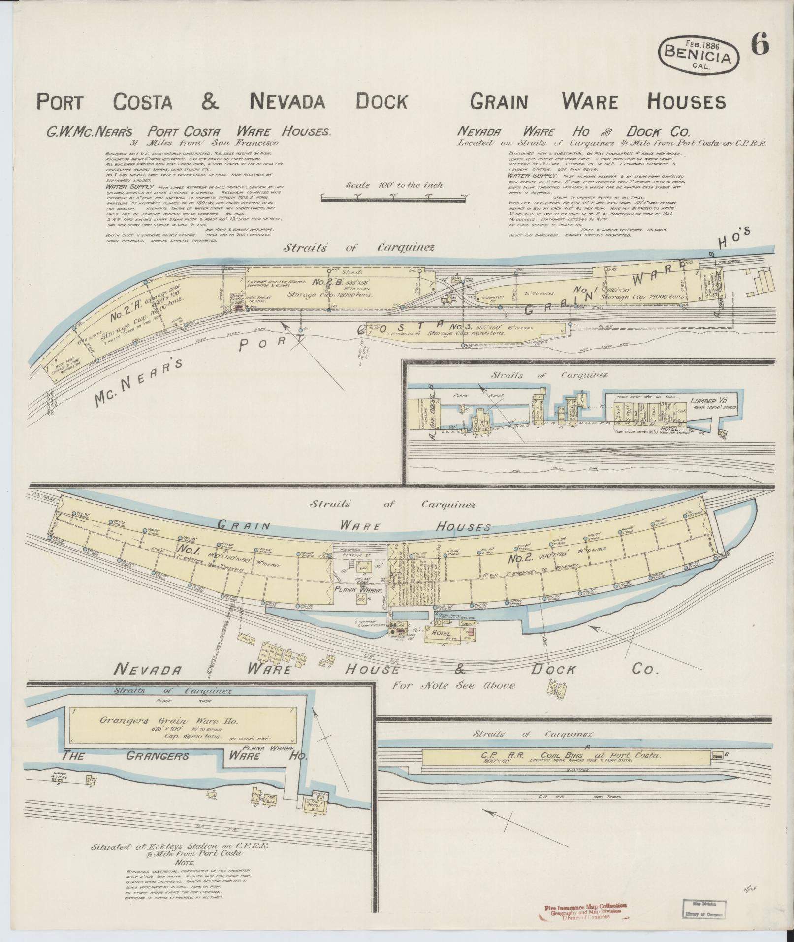 Sanborn Fire Insurance Map from Benicia, Solano County, California (1886), Sheet #0006 - Historic Sanborn Fire Insurance Map Print, vintage old map wall art, antique decor, genealogy gift, California California map