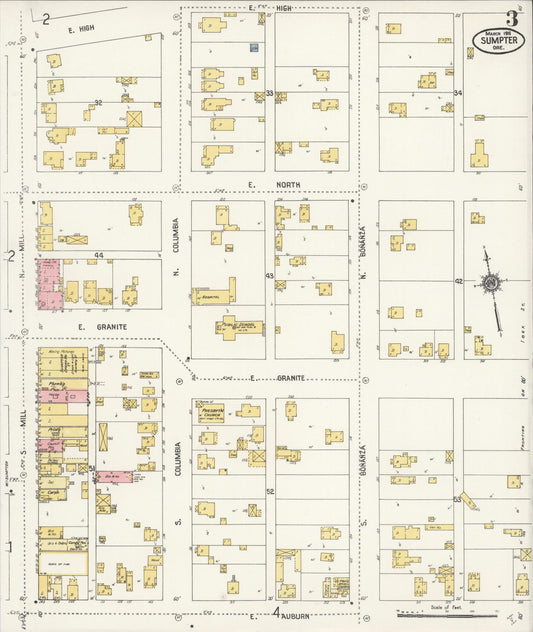 Sanborn Fire Insurance Map from Sumpter, Baker County, Oregon (1911), Sheet #0003 - Historic Sanborn Fire Insurance Map Print, vintage old map wall art, antique decor, genealogy gift, Oregon Oregon map
