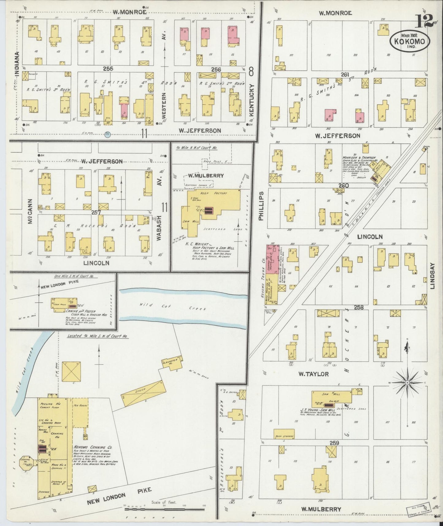 Sanborn Fire Insurance Map from Kokomo, Howard County, Indiana (1902), Sheet #0012 - Complete Map Set gallery image, historic Sanborn map, vintage wall art, Indiana Indiana