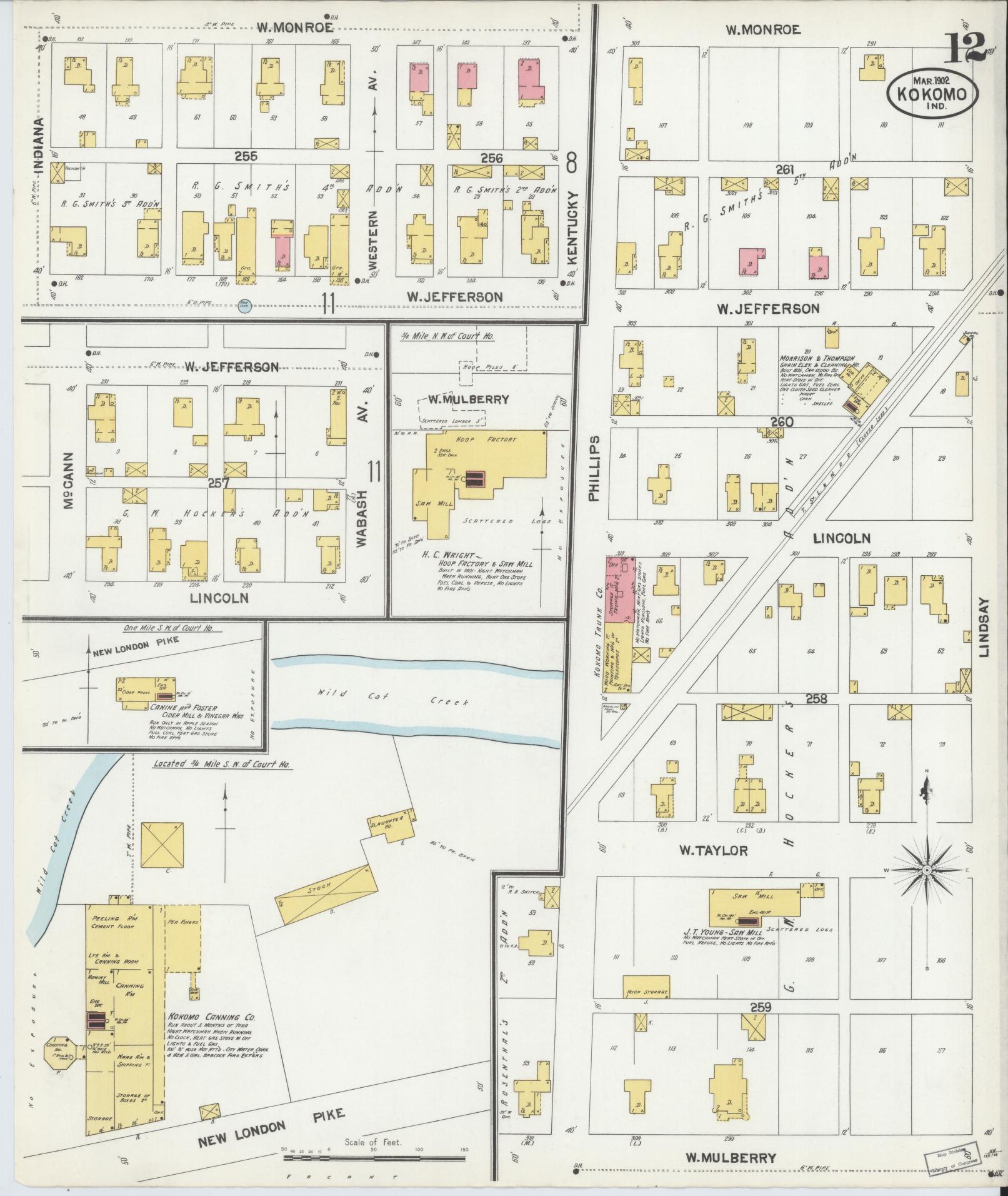 Sanborn Fire Insurance Map from Kokomo, Howard County, Indiana (1902), Sheet #0012 - Complete Map Set gallery image, historic Sanborn map, vintage wall art, Indiana Indiana