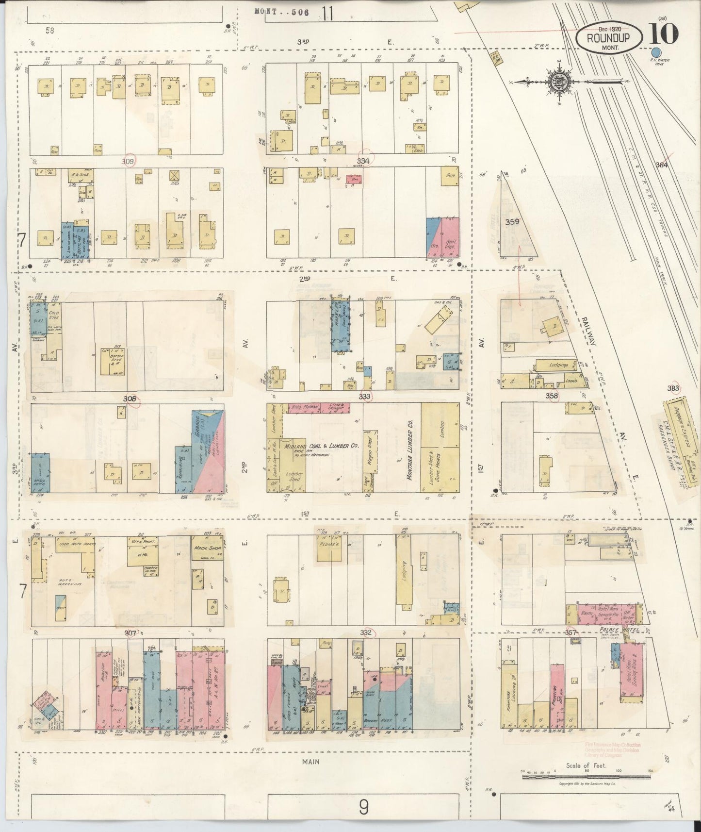 Sanborn Fire Insurance Map from Roundup, Musselshell County, Montana (1944), Sheet #0010 - Complete Map Set gallery image, historic Sanborn map, vintage wall art, Montana Montana