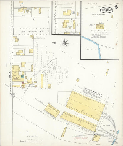 Sanborn Fire Insurance Map from Hueneme, Ventura County, California (1892), Sheet #0002 - Complete Map Set gallery image, historic Sanborn map, vintage wall art, California California