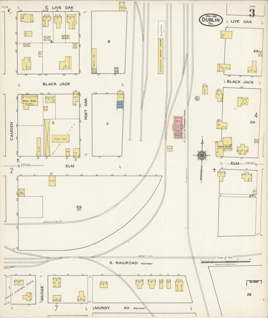 Sanborn Fire Insurance Map from Dublin, Erath County, Texas (1921), Sheet #0003 - Historic Sanborn Fire Insurance Map Print, vintage old map wall art, antique decor, genealogy gift, Texas Texas map