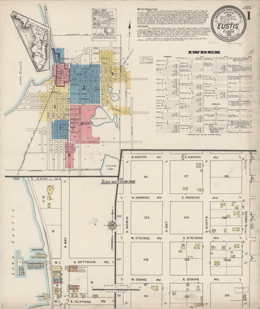 Sanborn Fire Insurance Map from Eustis, Lake County, Florida. (1922) – Historic Sanborn Fire Insurance Map Print
