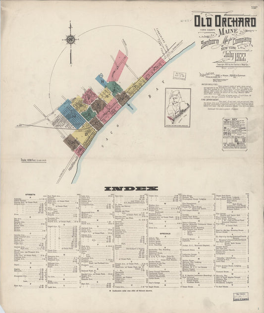 Sanborn Fire Insurance Map from Old Orchard, York County, Maine. (1922) – Historic Sanborn Fire Insurance Map Print