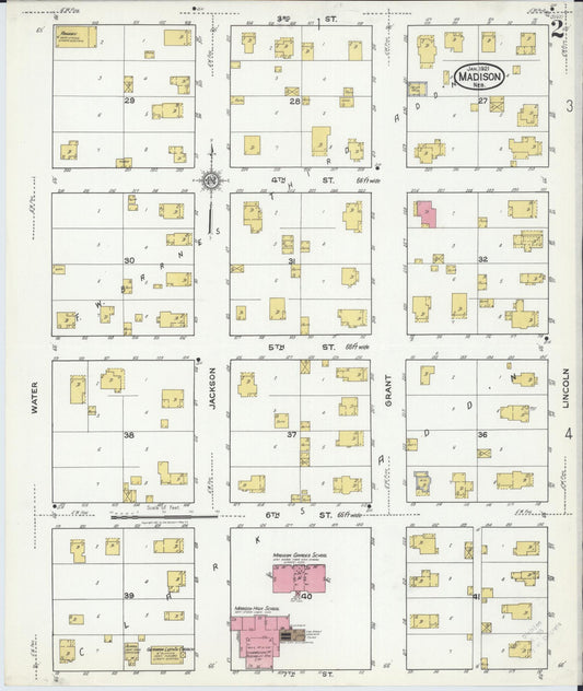 Sanborn Fire Insurance Map from Madison, Madison County, Nebraska (1921), Sheet #0002 - Historic Sanborn Fire Insurance Map Print, vintage old map wall art, antique decor, genealogy gift, Nebraska Nebraska map