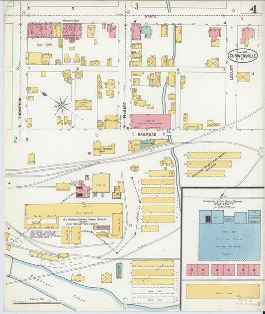 Sanborn Fire Insurance Map from Curwensville, Clearfield County, Pennsylvania (1900), Sheet #0004 - Historic Sanborn Fire Insurance Map Print, vintage old map wall art, antique decor, genealogy gift, Pennsylvania Pennsylvania map
