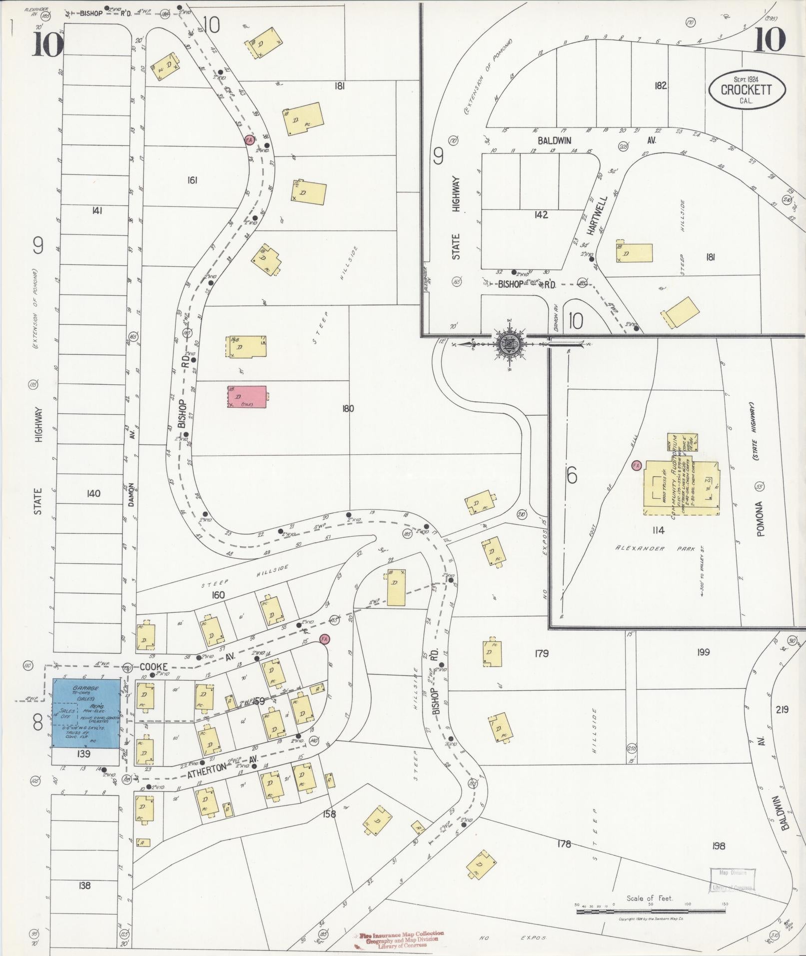 Sanborn Fire Insurance Map from Crockett, Contra Costa County, California (1924), Sheet #0010 - Complete Map Set gallery image, historic Sanborn map, vintage wall art, California California