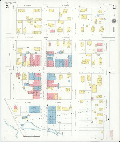 Sanborn Fire Insurance Map from Lake Orion, Oakland County, Michigan (1934), Sheet #0002 - Historic Sanborn Fire Insurance Map Print, vintage old map wall art, antique decor, genealogy gift, Michigan Michigan map