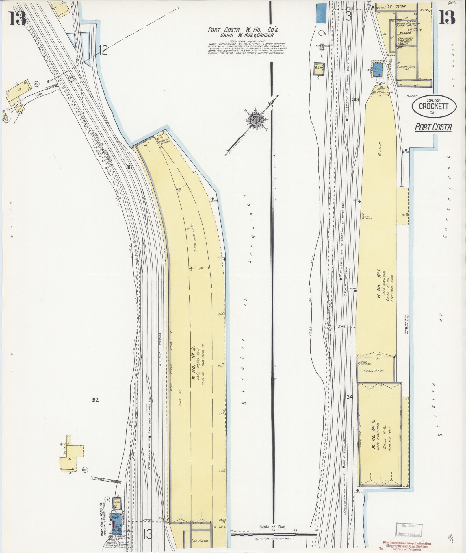 Sanborn Fire Insurance Map from Crockett, Contra Costa County, California (1924), Sheet #0013 - Complete Map Set gallery image, historic Sanborn map, vintage wall art, California California