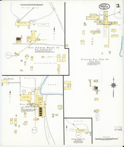Sanborn Fire Insurance Map from Treece, Cherokee County, Kansas (1918), Sheet #0003 - Complete Map Set gallery image, historic Sanborn map, vintage wall art, Kansas Kansas
