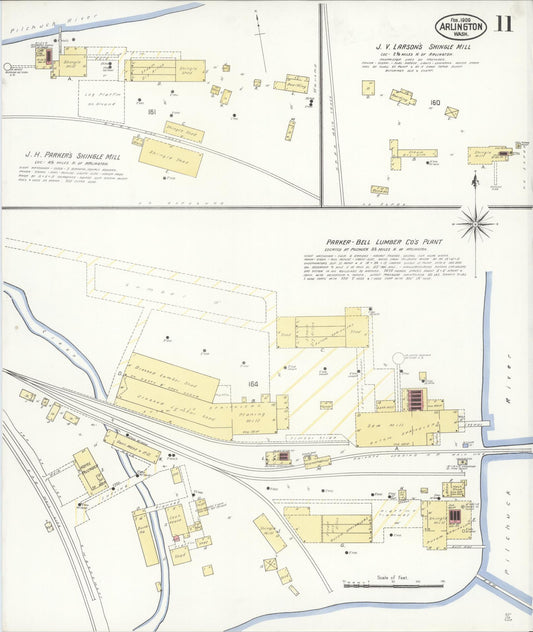 Sanborn Fire Insurance Map from Arlington, Snohomish County, Washington (1909), Sheet #0011 - Historic Sanborn Fire Insurance Map Print, vintage old map wall art, antique decor, genealogy gift, Washington Washington map