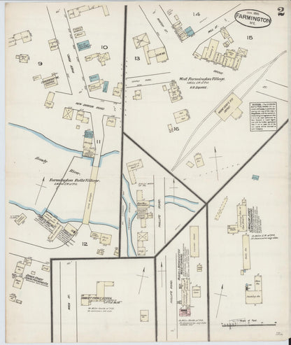 Sanborn Fire Insurance Map from Farmington, Franklin County, Maine (1885), Sheet #0002 - Complete Map Set gallery image, historic Sanborn map, vintage wall art, Maine Maine