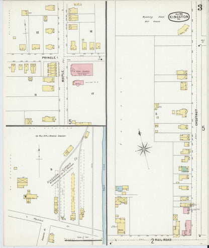 Sanborn Fire Insurance Map from Kingston, Luzerne County, Pennsylvania (1896), Sheet #0003 - Historic Sanborn Fire Insurance Map Print, vintage old map wall art, antique decor, genealogy gift, Pennsylvania Pennsylvania map