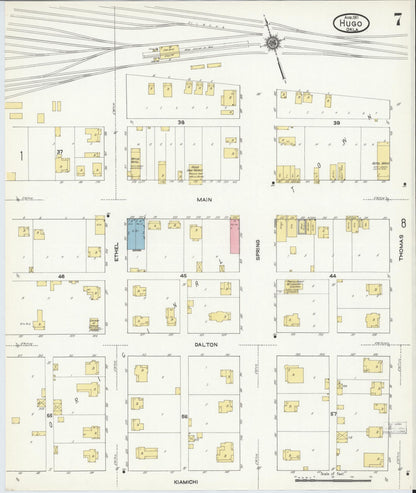 Sanborn Fire Insurance Map from Hugo, Choctaw County, Oklahoma (1911), Sheet #0007 - Complete Map Set gallery image, historic Sanborn map, vintage wall art, Oklahoma Oklahoma