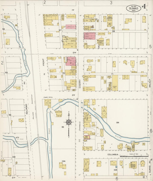 Sanborn Fire Insurance Map from Sumas, Whatcom County, Washington (1914), Sheet #0004 - Historic Sanborn Fire Insurance Map Print, vintage old map wall art, antique decor, genealogy gift, Washington Washington map
