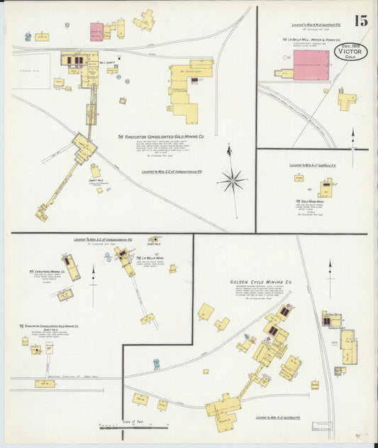 Sanborn Fire Insurance Map from Victor, Teller County, Colorado (1908), Sheet #0015 - Historic Sanborn Fire Insurance Map Print, vintage old map wall art, antique decor, genealogy gift, Colorado Colorado map