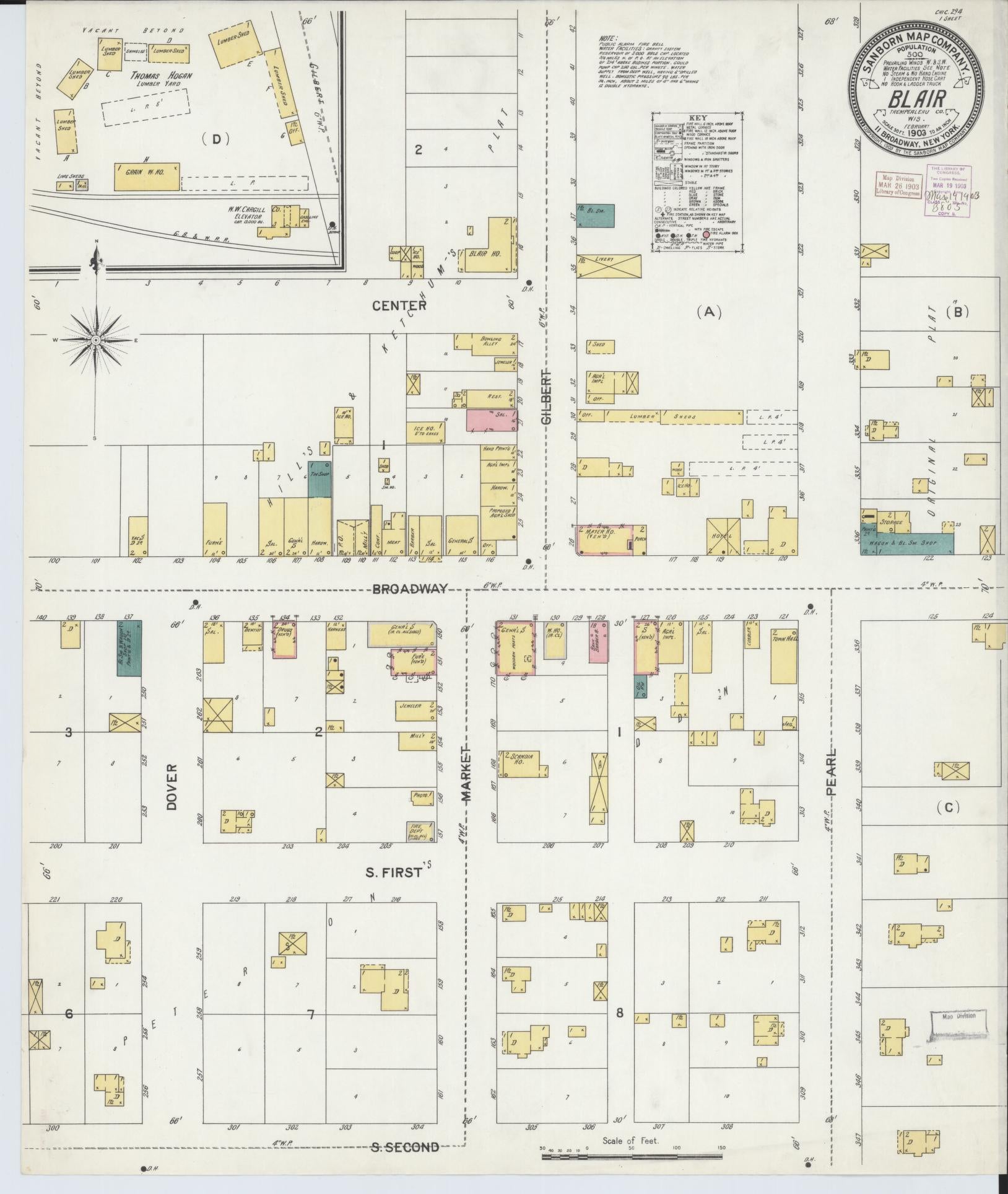Sanborn Fire Insurance Map from Blair, Trempealeau County, Wisconsin (1903), Sheet #0001 - Historic Sanborn Fire Insurance Map Print, vintage old map wall art, antique decor, genealogy gift, Wisconsin Wisconsin map