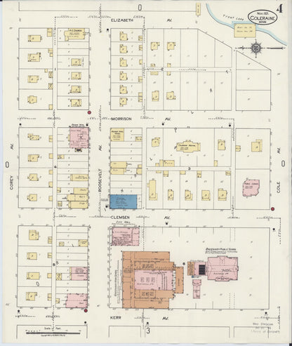 Sanborn Fire Insurance Map from Coleraine, Itasca County, Minnesota (1921), Sheet #0004 - Historic Sanborn Fire Insurance Map Print, vintage old map wall art, antique decor, genealogy gift, Minnesota Minnesota map
